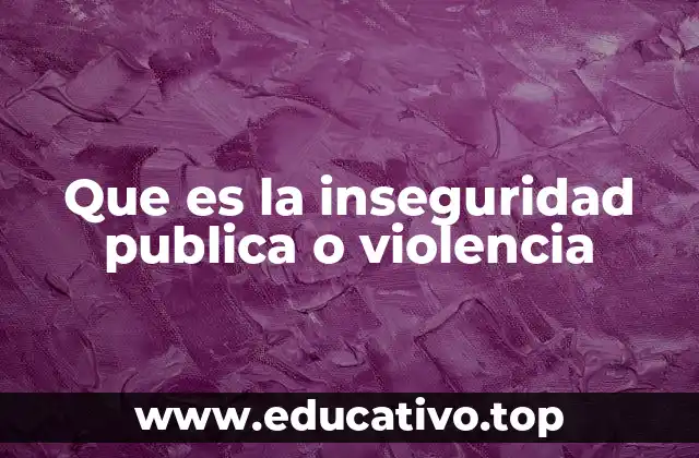 Que es la inseguridad publica o violencia