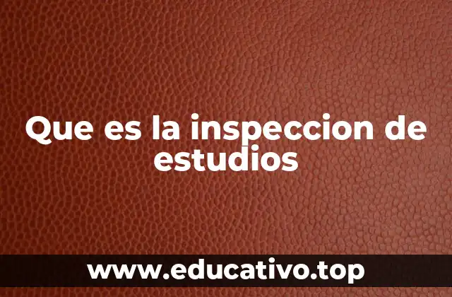 Que es la inspeccion de estudios