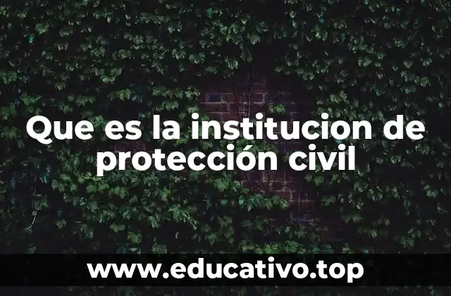 Que es la institucion de protección civil