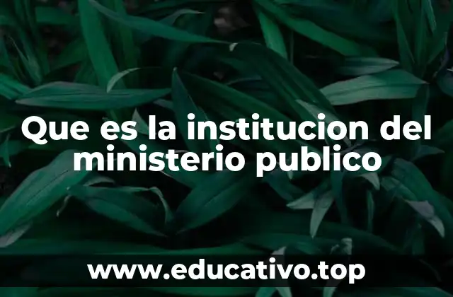 Que es la institucion del ministerio publico