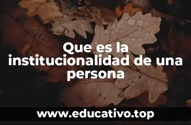Que es la institucionalidad de una persona