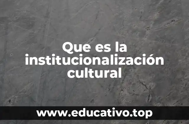 Que es la institucionalización cultural