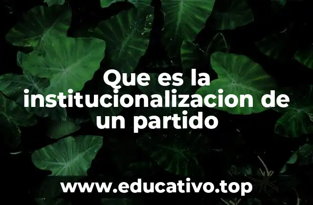 Que es la institucionalizacion de un partido