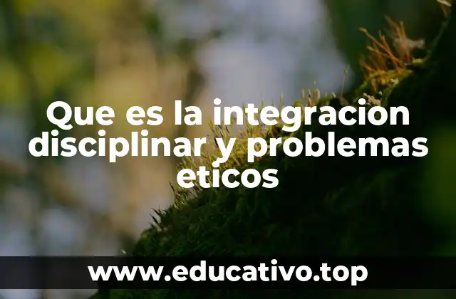 Que es la integracion disciplinar y problemas eticos