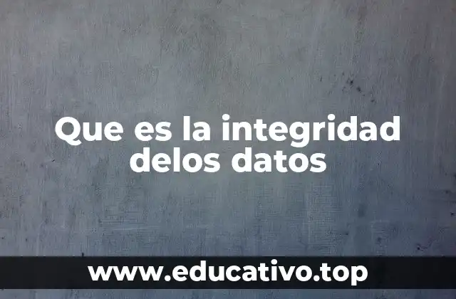 Que es la integridad delos datos