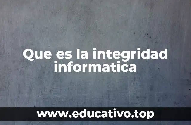 Que es la integridad informatica