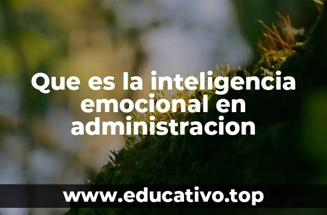 Que es la inteligencia emocional en administracion