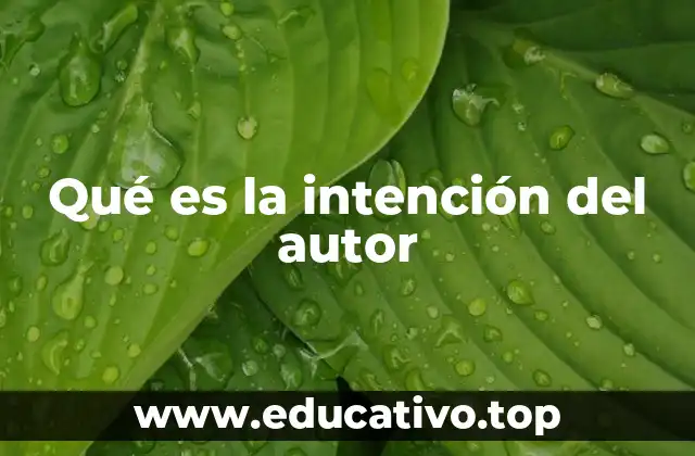 Qué es la intención del autor