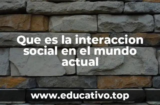 Que es la interaccion social en el mundo actual