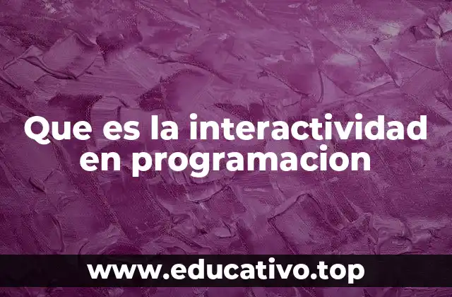 Que es la interactividad en programacion