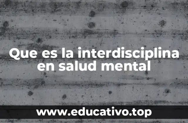 Que es la interdisciplina en salud mental