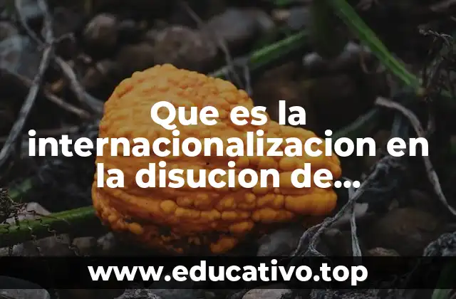 Que es la internacionalizacion en la disucion de conocimiento cientifico