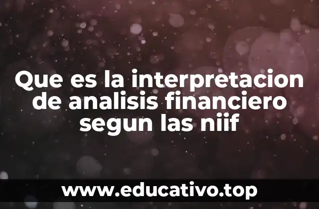 Que es la interpretacion de analisis financiero segun las niif