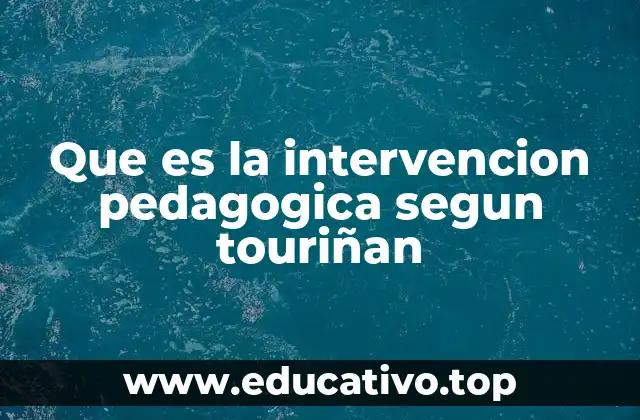 Que es la intervencion pedagogica segun touriñan