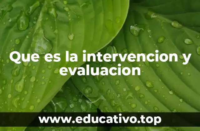 Que es la intervencion y evaluacion