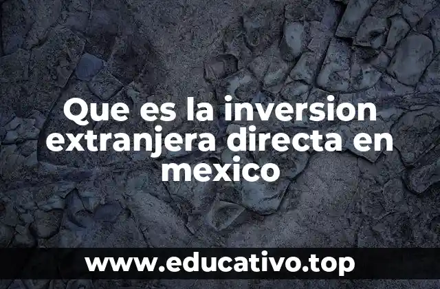 Que es la inversion extranjera directa en mexico