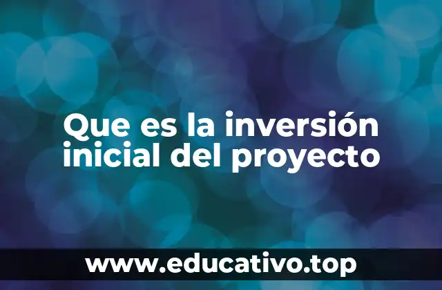 Que es la inversión inicial del proyecto