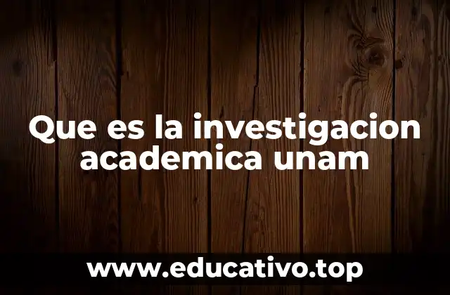 Que es la investigacion academica unam