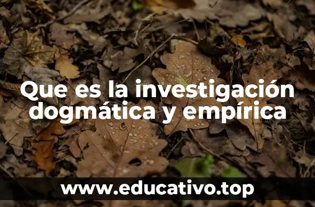 Que es la investigación dogmática y empírica