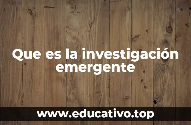 Que es la investigación emergente