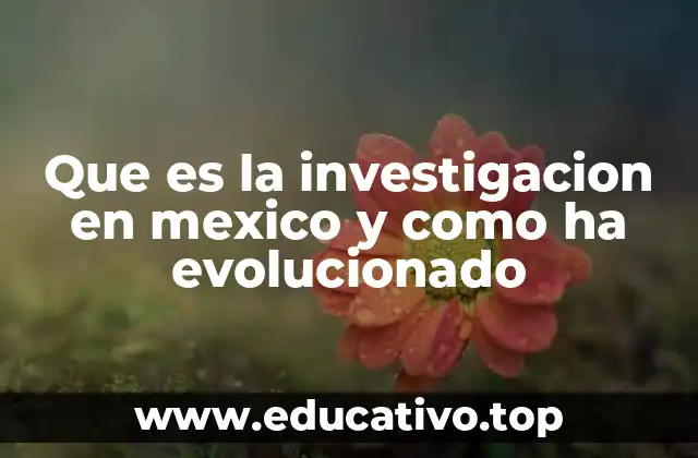 Que es la investigacion en mexico y como ha evolucionado