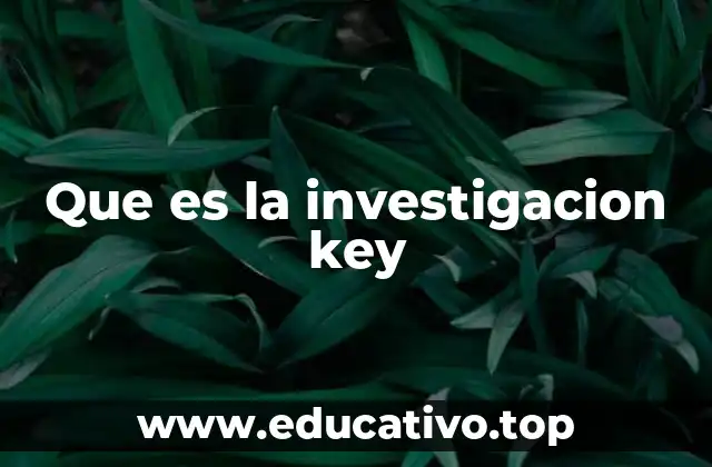 Que es la investigacion key