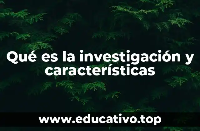 Qué es la investigación y características
