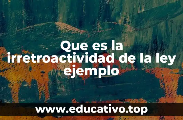 Que es la irretroactividad de la ley ejemplo