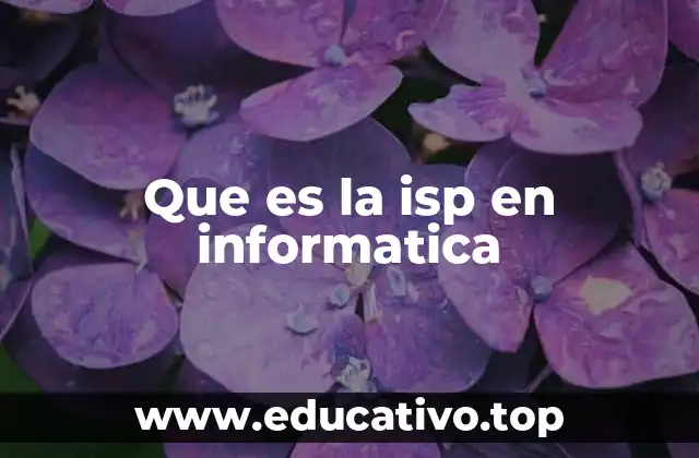 Que es la isp en informatica