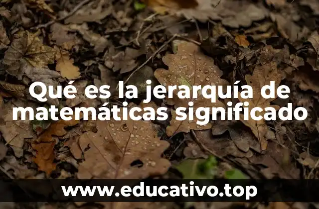 Qué es la jerarquía de matemáticas significado