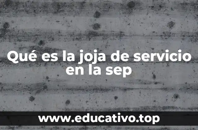 Qué es la joja de servicio en la sep