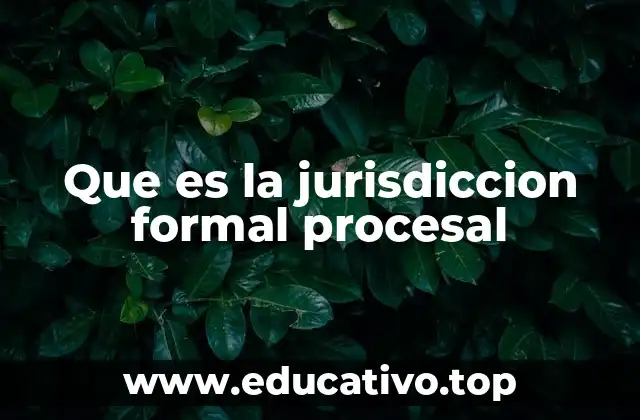 Que es la jurisdiccion formal procesal