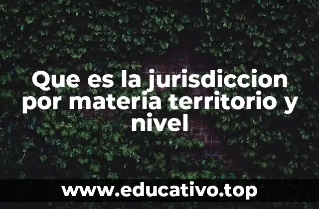 Que es la jurisdiccion por materia territorio y nivel