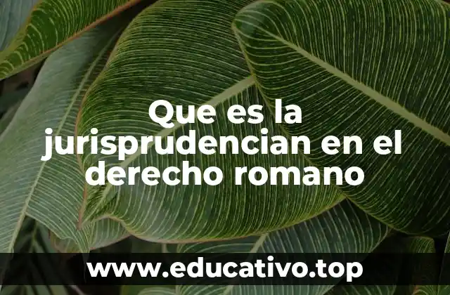 Que es la jurisprudencian en el derecho romano
