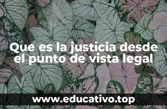 Que es la justicia desde el punto de vista legal
