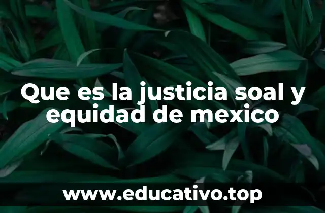 Que es la justicia soal y equidad de mexico