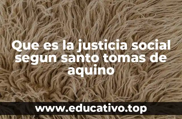 Que es la justicia social segun santo tomas de aquino