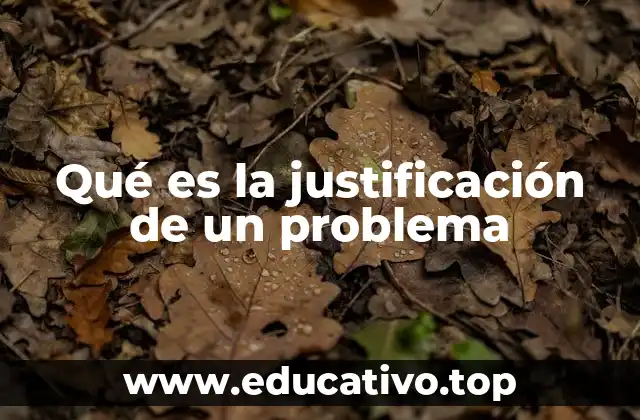 Qué es la justificación de un problema