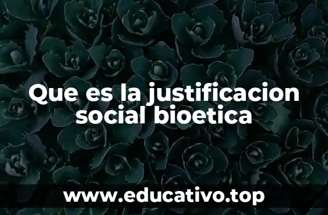 Que es la justificacion social bioetica