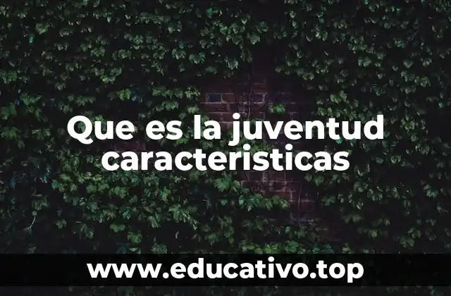 Que es la juventud caracteristicas