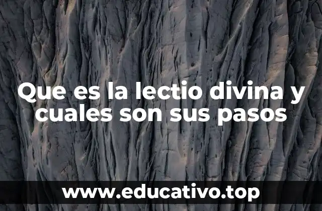 Que es la lectio divina y cuales son sus pasos