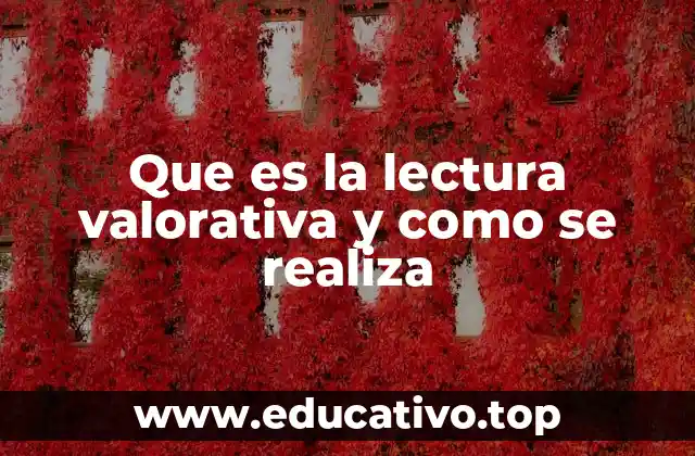 Que es la lectura valorativa y como se realiza