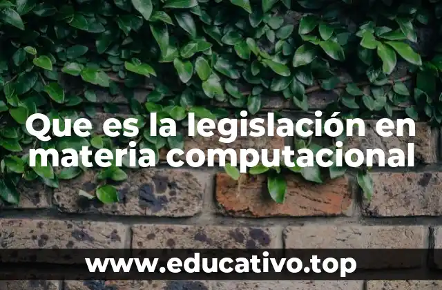 Que es la legislación en materia computacional