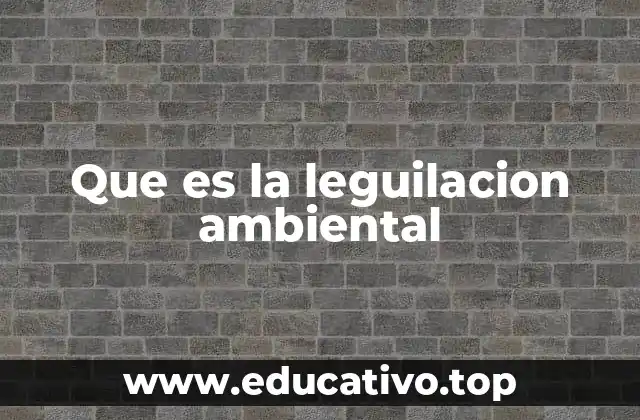 Que es la leguilacion ambiental