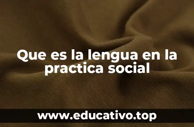 Que es la lengua en la practica social