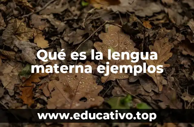 Qué es la lengua materna ejemplos