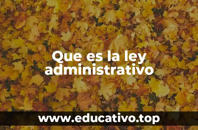 Que es la ley administrativo
