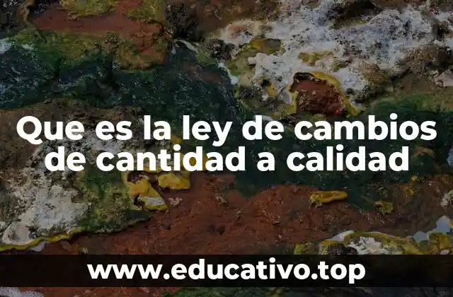 Que es la ley de cambios de cantidad a calidad