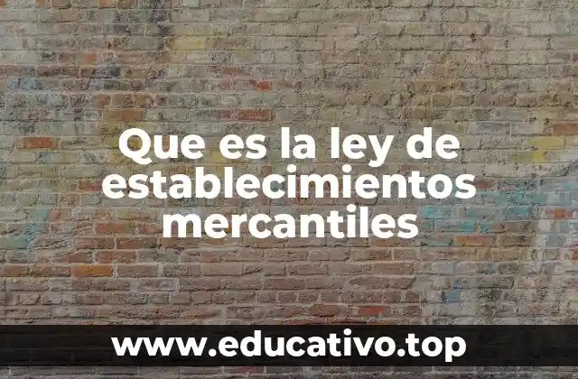 Que es la ley de establecimientos mercantiles