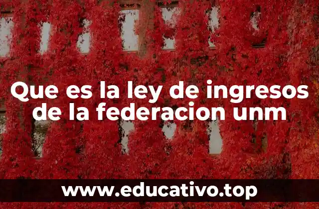 Que es la ley de ingresos de la federacion unm